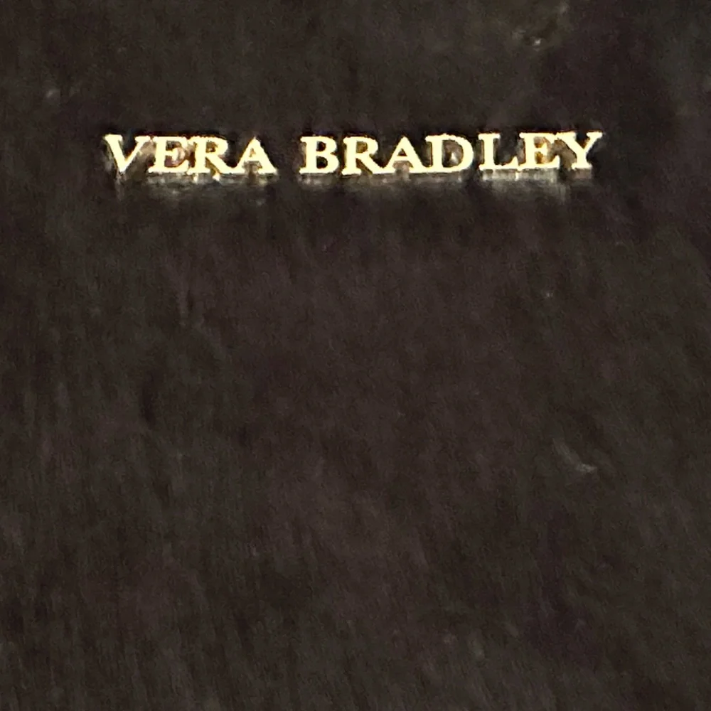 RARE~Vera Bradley Black Cowhide Leather Handbag - Picture 12 of 12